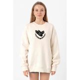 Violet Evergarden Anime CH Postal Company Logo Ekru Kadın 2ip Sweatshirt
