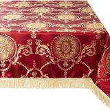 Violet Linen Prestige Damask Tasarım Masa Örtüsü Bordo 132 cm x 177 cm Dikdörtgen/Dikdörtgen