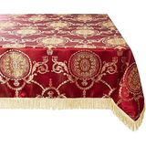 Violet Linen Prestige Damask Tasarım Masa Örtüsü Şarap Rengi 152 cm x 304 cm Dikdörtgen/Dikdörtgen