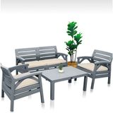 Violet Marbella Gri 4 Kisilik Minderli Oturma Grubu