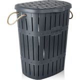 Violet Plastik Bambu Kirli Çamaşır Sepeti
