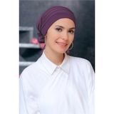 Violet Pratik Hazır Geçmeli Tesettür Bone Sandy Kumaş Pileli Nervürlü Güllü 1806_21