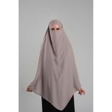Violet Pratik Hazır Geçmeli Tesettür Eşarp Krep Bağcıklı Sufle Hijab 2313 21