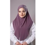 Violet Pratik Hazır Geçmeli Tesettür Eşarp Sandy Kumaş Yırtmaçlı Düz Hijab 2310 21