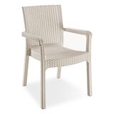 Violet Trend Lüx Rattan Koltuk Rattan Desen Bahçe Koltuğu Balkon Bahçe Teras Sandalye Kapuçino