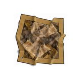 VİOLLA Soft Twill Bordürlü Karalama Desenli Gold Renkli 90x90 Eşarp (İpek İçermez) Kenar Dikiş Şekli El Dik