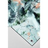 VİOLLA Twill Batik Çiçek Desenli Buz Mavisi Renkli 90x90 Eşarp (İpek İçermez) Kenar Dikiş Şekli El Dikişli