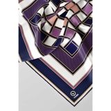 VİOLLA Twill Kare Desenli Saks - Lila Renkli 90x90 Dikim Şekli : El Dikişi Eşarp (İpek İçermez)