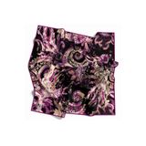 VİOLLA Twill Şal Desenli Mürdüm Renkli 90x90 Eşarp (İpek İçermez) Kenar Dikiş Şekli El Dikişli