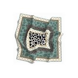 VİOLLA Twill Taş Desenli Mint Yeşili Renkli 90x90 Eşarp (İpek İçermez) Kenar Dikiş Şekli El Dikişli