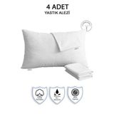 Vionel Home %100 Pamuklu, 4lü Yastık Alezi, Yastık Kılıfı, Su Sıvı Geçirmez,(50 X 70 Cm)
