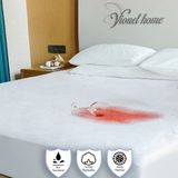 Vionel Home 160x200 cm Beyaz Pamuk Full Kenar Fitted Sıvı Geçirmez Çift Kişilik Yatak Koruyucu Alez