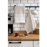 Vionel Home 2'li Mutfak Kurulama Bezi,%100 Pamuk yüksek su emici, Beslenme örtüsü, Çok amaçlı servis peçetesi 45x60cm (Bej)