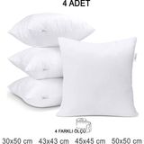 Vionel Home 4 Adet Premium Kare Kırlent Iç Yastık Elyaf Dolgulu Oyuncu Koltuk Yastığı, 45X45, 43X43 - 43 x 43 cm - Bej