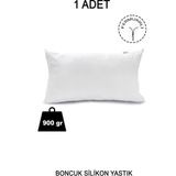 Vionel Home 900 gr 50x70 cm Beyaz 1 Adet Fermuarlı Antialerjik Yastık Boncuk Silikon Pamuklu Kılıf