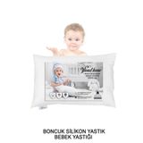 Vionel Home Antialerjik Bebek Yastığı, Boncuk Silikon Yastık, %100 Pamuklu Kılıf, 200Gr