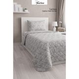 Vionel Home Lavinya Kapitone Tek Kişilik Yatak Örtüsü, Pike Seti, Çift Taraflı Kullanım, Çiçek Desenli (1 Adet Yastık Kılıfı), 160X220 cm - Gri - 160 x 220 cm