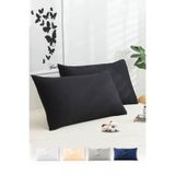 Vionel Home Pamuklu 2'li Kapaklı Yastık Kılıfı 50x70 cm - Yumuşak ve Nefes Alabilir (Siyah)