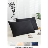 Vionel Home Pamuklu 2'li Yastık Kılıfı 50X70 cm Düz Siyah - 50 x 70 cm
