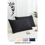 Vionel Home Pamuklu 2'Li Yastık Kılıfı 50X70 Cm Düz Siyah