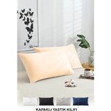 Vionel Home Pamuklu 50x70 cm Düz Bej 2'li Yastık Kılıfı