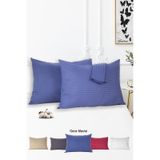 Vionel Home Pamuklu Çizgili Saten Yastık Kılıfı Gece Mavisi 2'li 50 x 70
