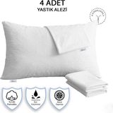 Vionel Home Pamuklu Sıvı Geçirmez 4 Adet 50x70 cm Bej Yastık Alezi