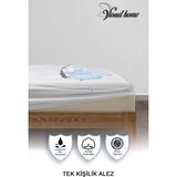 Vionel Home Tek Kişilik Full Kenar Fitted Su Sıvı Geçirmez 90x190 cm Beyaz Pamuklu Yatak Koruyucu Alez