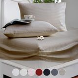 Vionel Home%100 Pamuk, Çizgili Saten Lastikli Çarşaf Seti | 82 Tel Sık Dokuma | Tek Kişilik | Çift Kişilik | Battal Boy (Balköpüğü, 120x200)