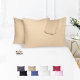 Vionel Home%100 Pamuk Çizgili Saten Yastık Kılıfı | 50 x 70 cm 2'li | Paket (Balköpüğü)