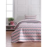 Vionka Home Tek Kişilik Kapitone Yatak Örtüsü Seti - Pembe - Gri - 160 x 225 cm