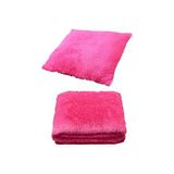 Vionna 2 Li Set Battaniye ve Minder Kedi Uyku Yatağı Minderi (Fuşya) - 001-Renkli - 10 x 10 cm