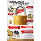 Vionna 38 mm Yüksek Güvenlikli Asma Kilit - Dayanıklı Metal Gövde ile Güçlü Koruma - 0 - 2 Yaş - 001 - Beyaz