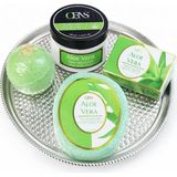 Vionna 4'lü Hediye Sabun Seti - Aloevera Kokulu Banyo Seti - Banyo Topu, Aloevera Özlü Krem ve Sabun - 10 Adet