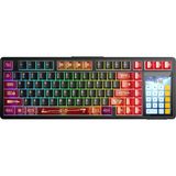 Vionna Aula L99 4" Akıllı Dokunmatik Ekranlı 3 Modlu Rgb Hot Swap Raindrop Switch Mekanik Kablosuz Oyuncu Klavyesi Kırmızı