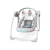 Vionna Bright Starts Bebek Salıncağı, Uyarlanabilir Hız, Kumaş Oyuncaklar, Müzik, Çıkarılabilir Oyuncak Barı, 0-9 Ay 3-9 kg (Tuhaf Vahşi) ile Portatif Otomatik 6 Vitesli - Altın
