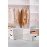 Vionna Deconox 1 Adet Düzenleyici Kapaklı Kutu, Dekoratif Saklama Kutusu, Organizer (35CM*25CM*14CM) Beyaz 10 Litre - 001-Renkli