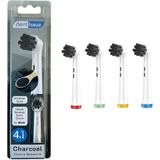 Vionna Denthauz Charcoal - Ekstra Beyazlık Oral-B Uyumlu Diş Fırçası Başlığı - 4 Adet Yedek Başlık - (DipCamo)Charcoal-White