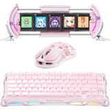 Vionna Gravastar K1 Mekanik Gaming Klavye, M1 Pro Kablosuz Optik Mouse ve Dijital Resim Çerçevesi Oyuncu Seti, Sakura Pink