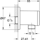 Vionna Grohe Vitalio Universal Ankastre El Duşu Çıkışı, Duş Hortumları ile Uyumlu 1 ve 2″ Çıkış Ucu, Duş Başlığı Çıkışı, Krom, 26963001 - Ahşap