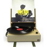 Vionna Hym Originals Togo Şarjlı Dahili Hoparlörlü Taşınabilir 30W Rms Bluetooth Pikap Plakçalar, Kum - Altın