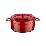 Vionna Lava Döküm Yuvarlak Tencere, Trendy, 24 Cm, 4.49 L Hacim, Kırmızı
