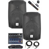 Vionna Maxword MAXI-12A-MİXER Set 2 Adet 12 Inç Aktif Hoparlör Mikser ve Mikrofon Ses Sistemi (1200W + 1200W) - Ahşap