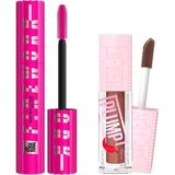 Vionna Maybelline New York Lash Sensational Firework Maskara & Lifter Plump Dudak Parlatıcısı- 007 Coca Zing Makyaj Seti - 001 Brown
