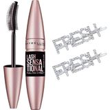 Vionna Maybelline New York Lash Sensational Yelpaze Etkili Intense Black Maskara - Ekstra Siyah + 2 Adet Hediye Toka - 001 Brown