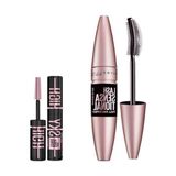 Vionna Maybelline New York Lash Sensational Yelpaze Etkili Intense Black Maskara - Ekstra Siyah 9.5 ml & Mini Lash Sensational Sky High Cosmic Black Maskara Makyaj Seti - 001 Brown
