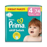 Vionna Prima Bebek Bezi Aktif Bebek 4 Beden 74 Adet Mega Fırsat Paketi