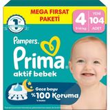 Vionna Prima Bebek Bezi Aktif Bebek Mega Fırsat Paketi 4 Beden 104 Adet
