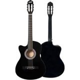 Vionna Siyah Klasik Gitar, 4/4 Kesik Kasa Full Set, Sap Ayarlı - 3 Renk Sunburst