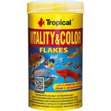 Vionna Tropical Vitality Color Flakes Tropikal Balıklar Için Renklendirici Pul Balık Yemi 250 ml 50GR - Ahşap - Bej - Siyah